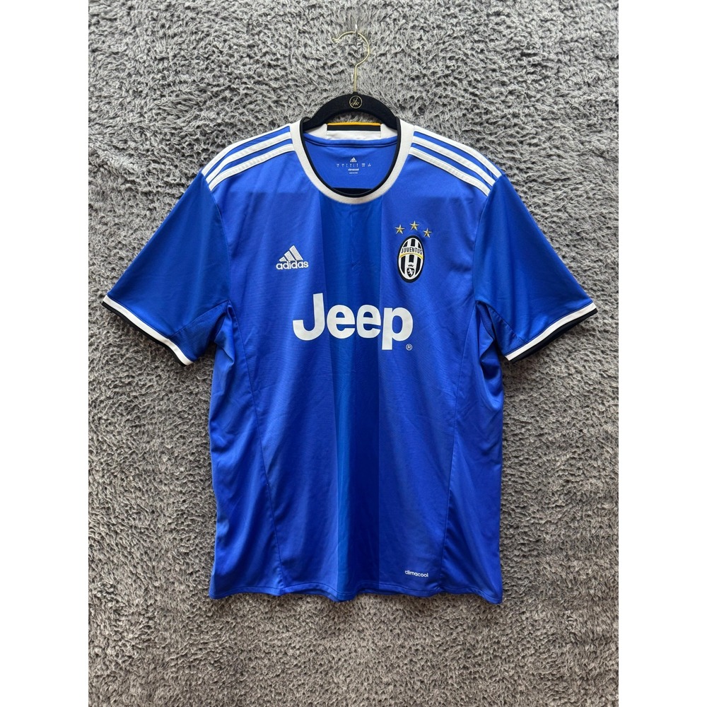 Adidas 2016-2017 Juventus FC Away Short Sleeve‎ Soccer Jersey Blue Mens Size M
